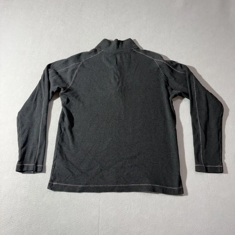 Robert Graham Pullover Mens Medium Gray 1/4 Zip Sweater Contrast Stitch Peru